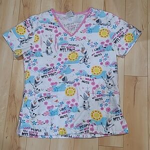 Disney Frozen Olaf women's XS scrub top